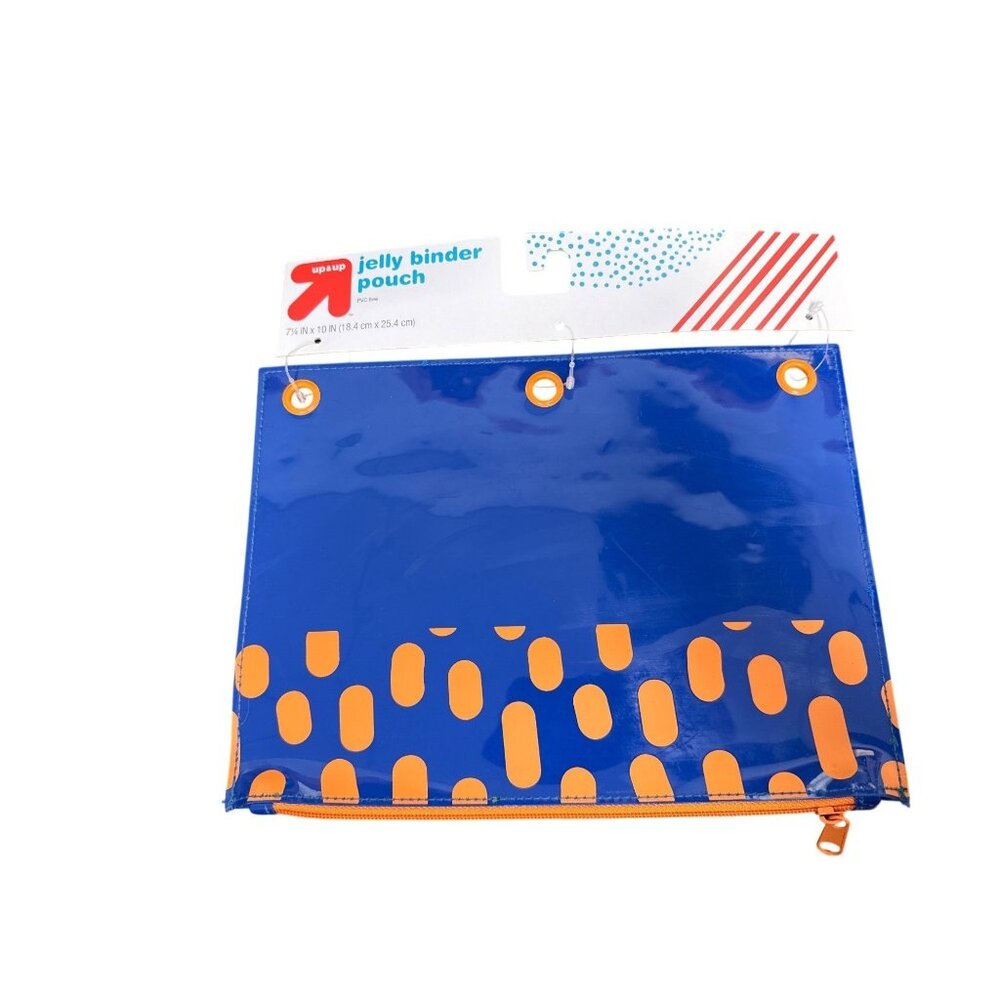 Up & Up Jelly Binder Pouch PVC-Free 7.25" x 10" Blue With Orange Accents